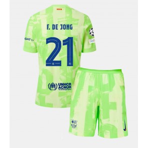 Barcelona Frenkie de Jong #21 Dětské Alternativní dres komplet 2024-25 Krátký Rukáv (+ trenýrky)